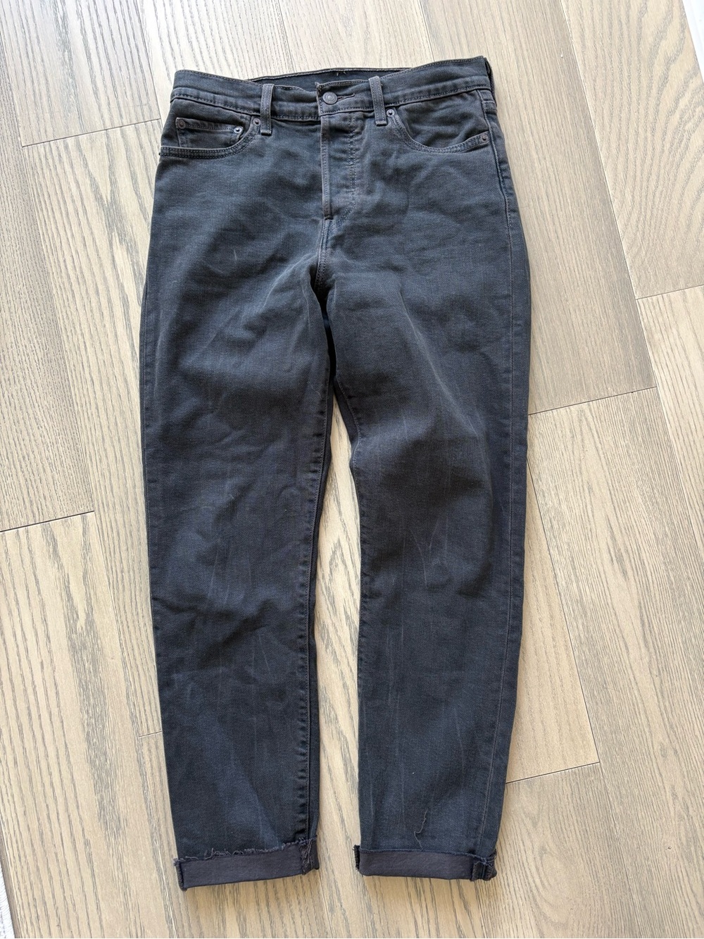 Levi's Black Straight-Leg Jeans with Branded Waistband